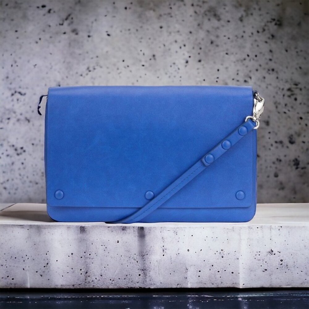 ** KIN London Cobalt Blue Faux Leather Flap Crossbody Bag